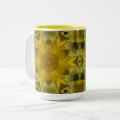 Tasse 2 Couleurs Fleur soleil éclate dorée (Devant gauche)