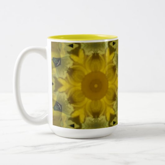 Tasse 2 Couleurs Fleur soleil éclate dorée (Gauche)