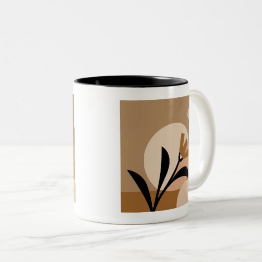 Tasse 2 Couleurs Fleur Sun Boho (Devant droit)