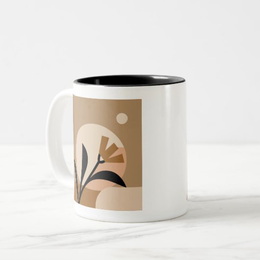 Tasse 2 Couleurs Fleur Sun Boho (Devant gauche)