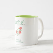 Tasse 2 Couleurs Fleur verte et rose Homeschool Maman (Devant droit)