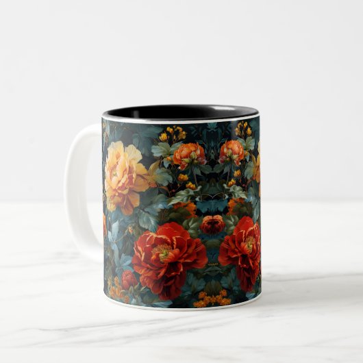 Tasse 2 Couleurs Fleuron Floral (Devant gauche)