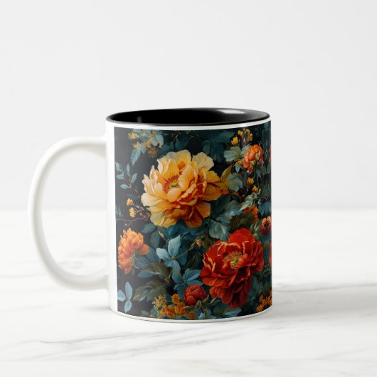 Tasse 2 Couleurs Fleuron Floral (Gauche)