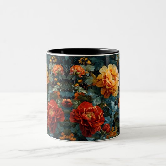 Tasse 2 Couleurs Fleuron Floral (Centre)