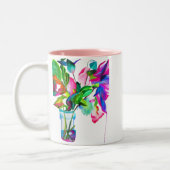 Tasse 2 Couleurs Fleuron floral moderne (Gauche)