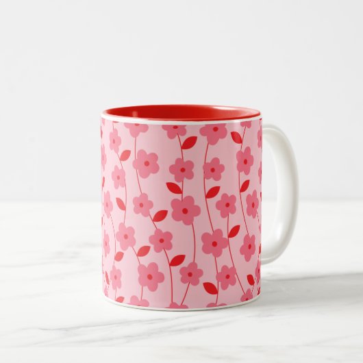 Tasse 2 Couleurs Fleurs (Devant droit)