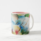 Tasse 2 Couleurs Fleurs Abstraites d'aquarelle (Devant droit)