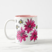 Tasse 2 Couleurs Fleurs blanches et roses (Gauche)
