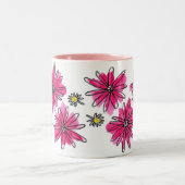 Tasse 2 Couleurs Fleurs blanches et roses (Centre)