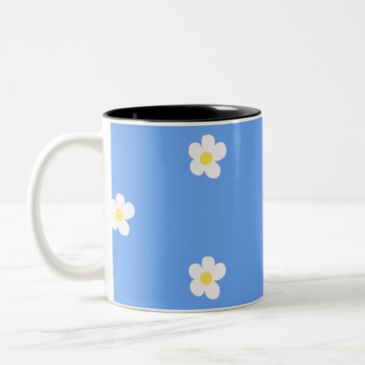 Tasse 2 Couleurs Fleurs blanches sur Lilac (Gauche)