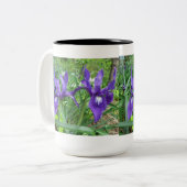 Tasse 2 Couleurs Fleurs bleues (Devant gauche)
