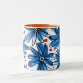 Tasse 2 Couleurs Fleurs bleues et blanches (Centre)