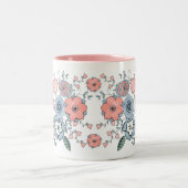 Tasse 2 Couleurs Fleurs Boho Bleu Rose Éclair Tendance (Centre)
