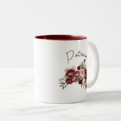 Tasse 2 Couleurs Fleurs bourguignonnes modernes (Devant droit)