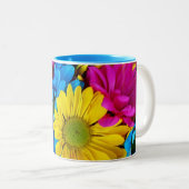 Tasse 2 Couleurs Fleurs Brillantes (Devant droit)