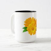 Tasse 2 Couleurs Fleurs Calendula arrangées (Devant gauche)
