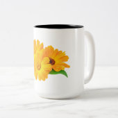 Tasse 2 Couleurs Fleurs Calendula arrangées (Devant droit)