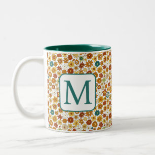 Tasse 2 Couleurs Fleurs colorées super Retro Motif Boho Floral