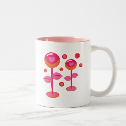Tasse 2 Couleurs Fleurs d'amour (Droit)