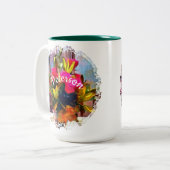 Tasse 2 Couleurs Fleurs d'amour PM0001 (Devant gauche)