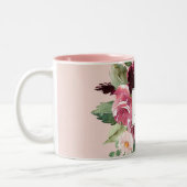Tasse 2 Couleurs Fleurs d'aquarelle modernes Monogrammes (Gauche)