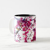 Tasse 2 Couleurs Fleurs de cerisiers roses (Devant gauche)