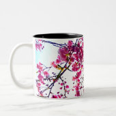 Tasse 2 Couleurs Fleurs de cerisiers roses (Gauche)