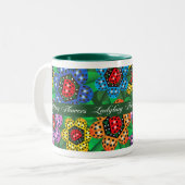 TASSE 2 COULEURS FLEURS DE COCCINELLE (Devant gauche)