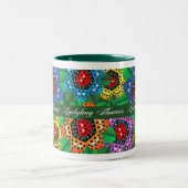 TASSE 2 COULEURS FLEURS DE COCCINELLE (Centre)