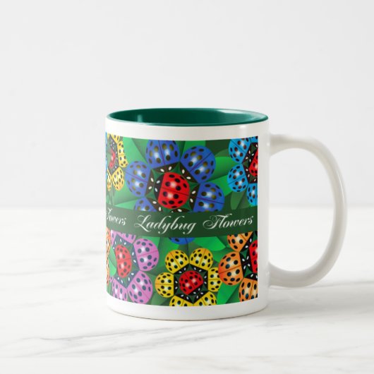TASSE 2 COULEURS FLEURS DE COCCINELLE (Droit)