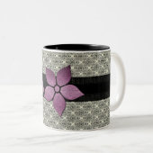 Tasse 2 Couleurs Fleurs de Damas fraisées (Devant droit)
