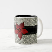 Tasse 2 Couleurs Fleurs de Damas fraisées (Devant droit)