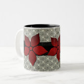 Tasse 2 Couleurs Fleurs de Damas fraisées (Devant gauche)