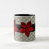 Tasse 2 Couleurs Fleurs de Damas fraisées (Centre)