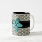 Tasse 2 Couleurs Fleurs de Damas fraisées (Devant droit)