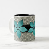Tasse 2 Couleurs Fleurs de Damas fraisées (Devant gauche)