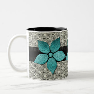 Tasse 2 Couleurs Fleurs de Damas fraisées