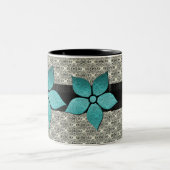 Tasse 2 Couleurs Fleurs de Damas fraisées (Centre)