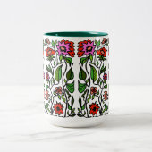 Tasse 2 Couleurs Fleurs de jardin funky illustrées (Centre)