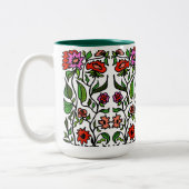 Tasse 2 Couleurs Fleurs de jardin funky illustrées (Gauche)