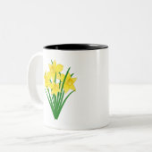 Tasse 2 Couleurs Fleurs de jonquille (Devant gauche)