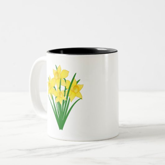 Tasse 2 Couleurs Fleurs de jonquille (Devant gauche)
