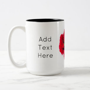 Tasse 2 Couleurs Fleurs de la carnation rouge