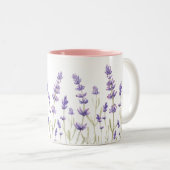 Tasse 2 Couleurs Fleurs de lavande (Devant droit)