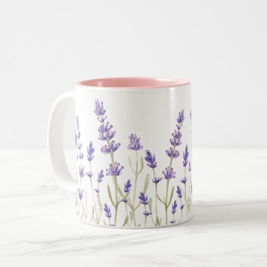 Tasse 2 Couleurs Fleurs de lavande (Devant gauche)