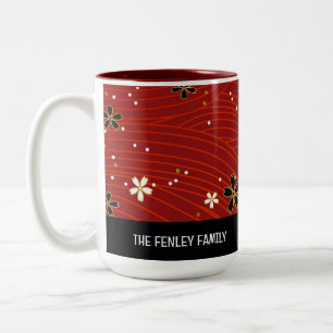 Tasse 2 Couleurs Fleurs de Noël modifiables