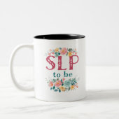 Tasse 2 Couleurs Fleurs de Pathologiste de la parole future (Gauche)