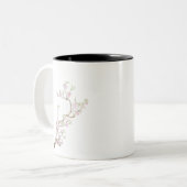 Tasse 2 Couleurs fleurs de pêche rose (Devant gauche)