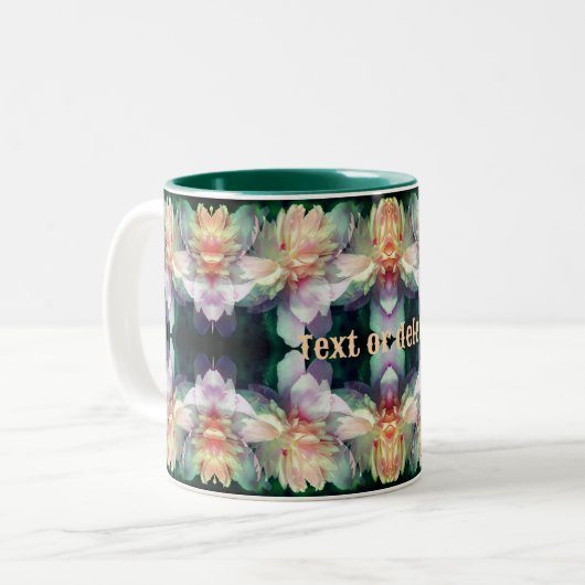 Tasse 2 Couleurs Fleurs de pivoine rose Multipliées Personnalisées (Devant gauche)