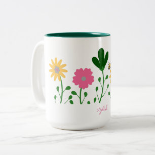 Tasse 2 Couleurs Fleurs de printemps et d'été pour filles personnal